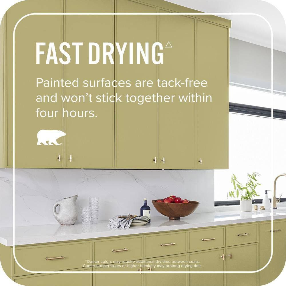BEHR PREMIUM PLUS #PPU9-05 Natchez Moss Enamel Interior Stain-Blocking Paint and Primer (3)