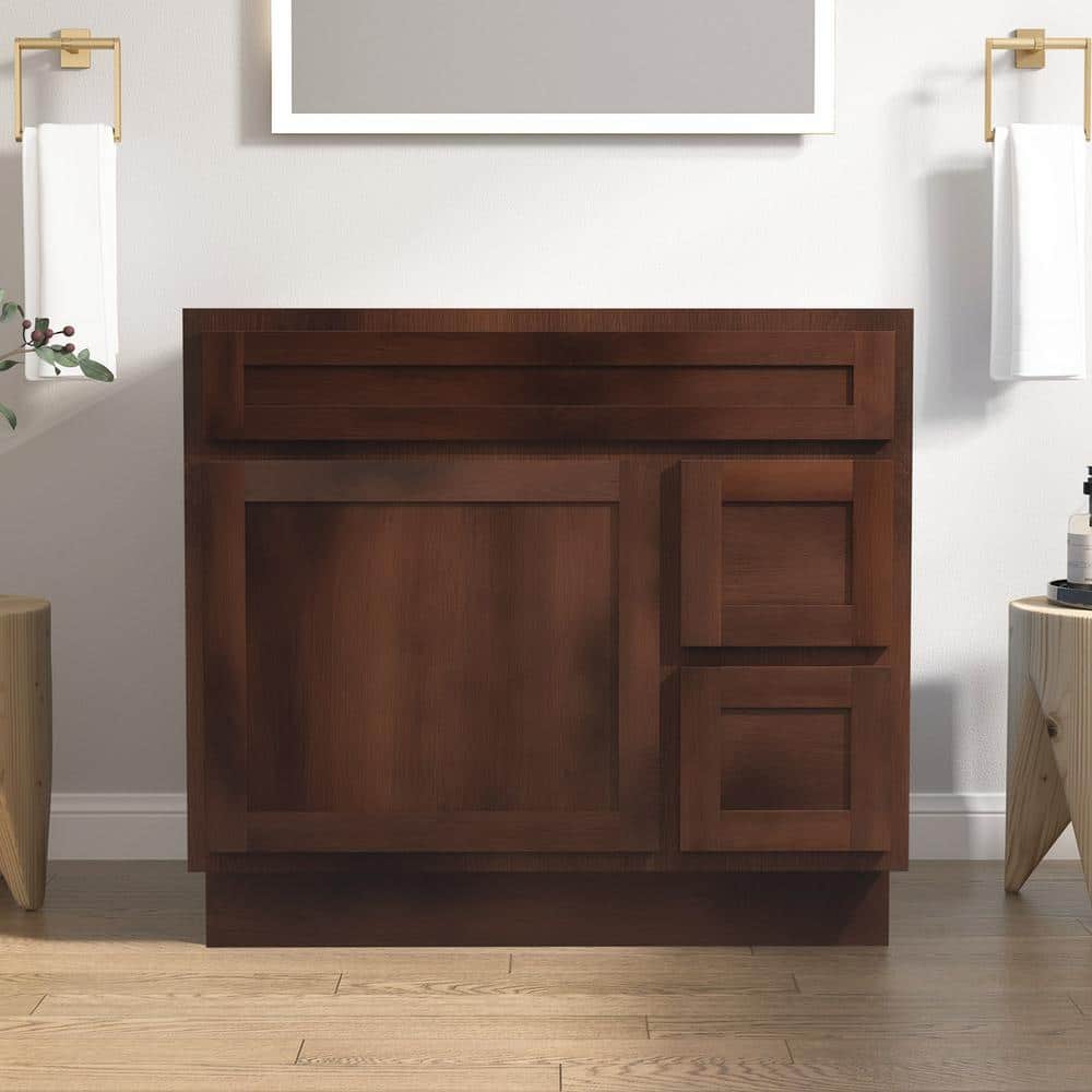 Vanity Art Montclair 1-Door and 2-Drawer Freestanding Shaker Bathroom Vanity Cabinet (No Top) - Unassembled