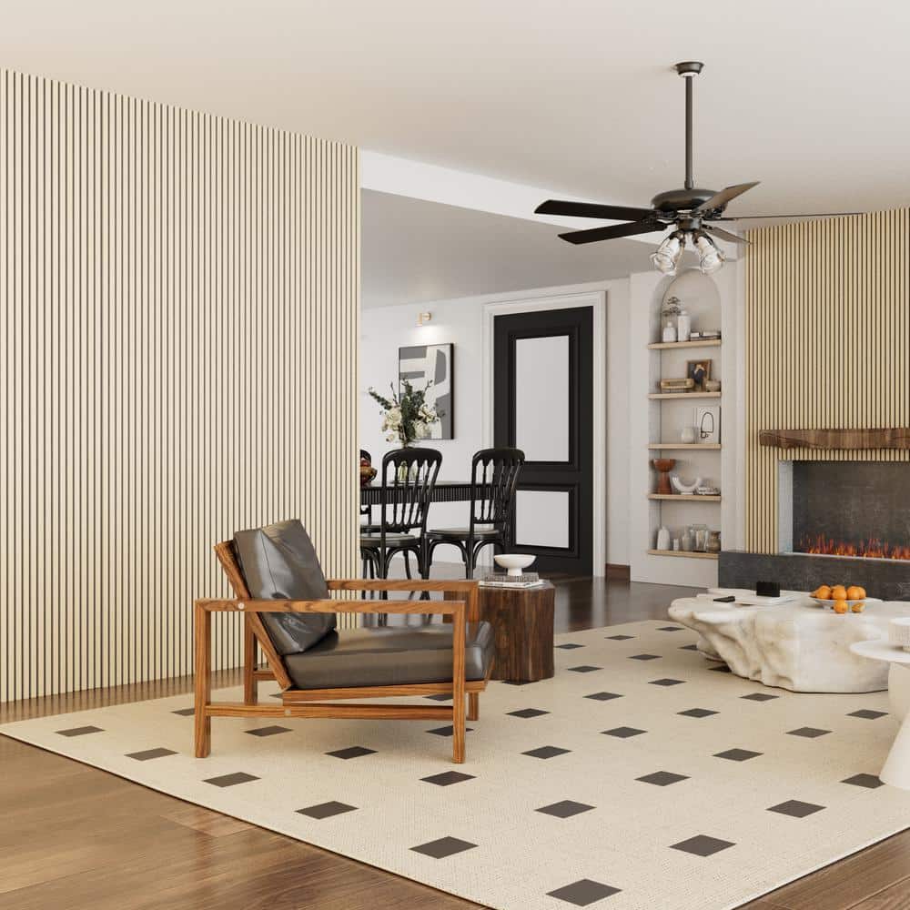 ARK DESIGN 4.6 in. x 4.7 in. x 0.875 in. Oak Style Square Edge MDF Decorative Acoustic Wall Panel (Sample/0.15 sq. ft.) (3)