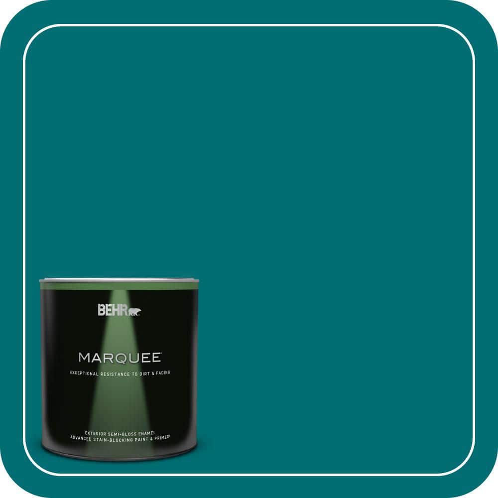BEHR MARQUEE 1 qt. #MQ6-35 Teal Motif Semi-Gloss Enamel Exterior Paint & Primer (1)