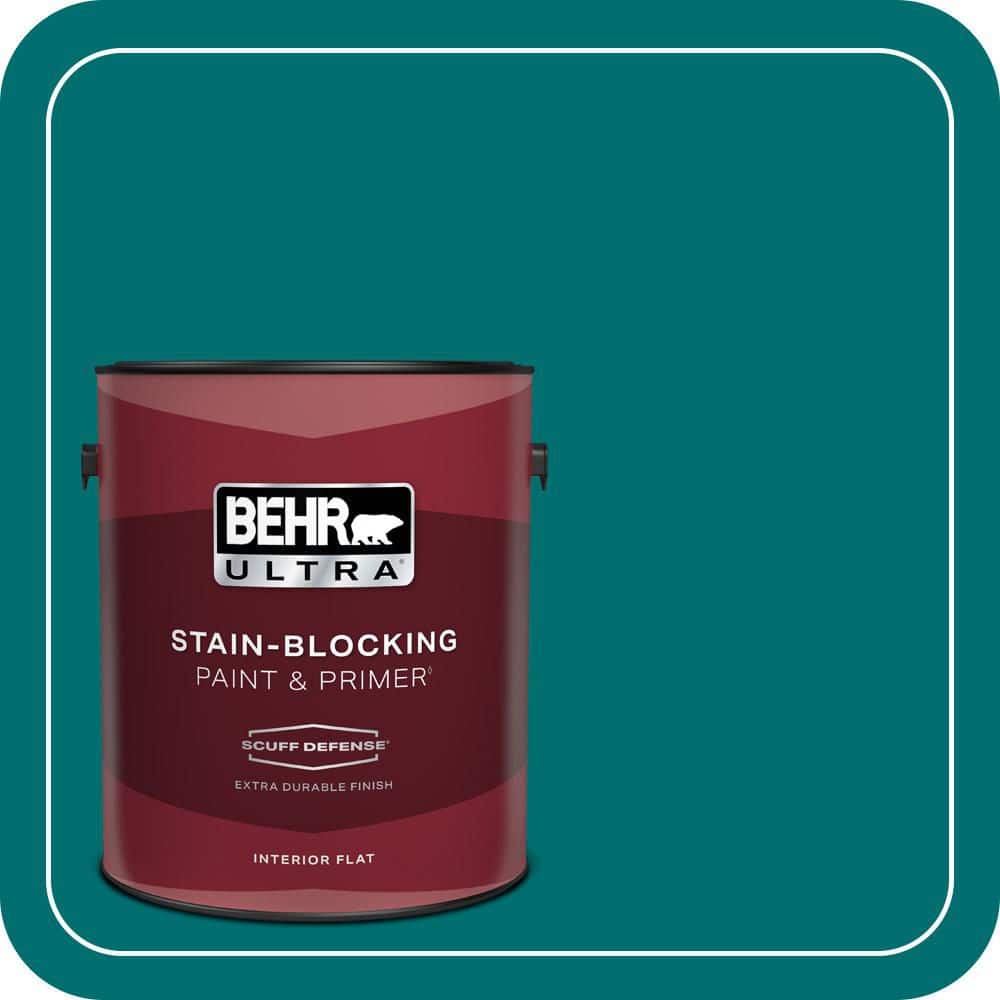 BEHR ULTRA 1 gal. #P460-7 Caribbean Current Extra Durable Flat Interior Paint & Primer (1)