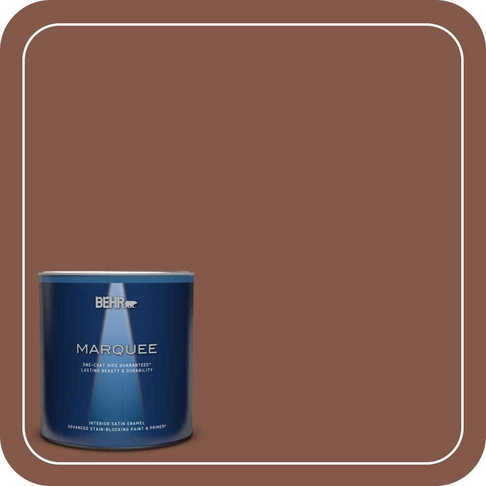 BEHR MARQUEE 1 qt. #QE-15 Iron Oxide Satin Enamel Interior Paint & Primer