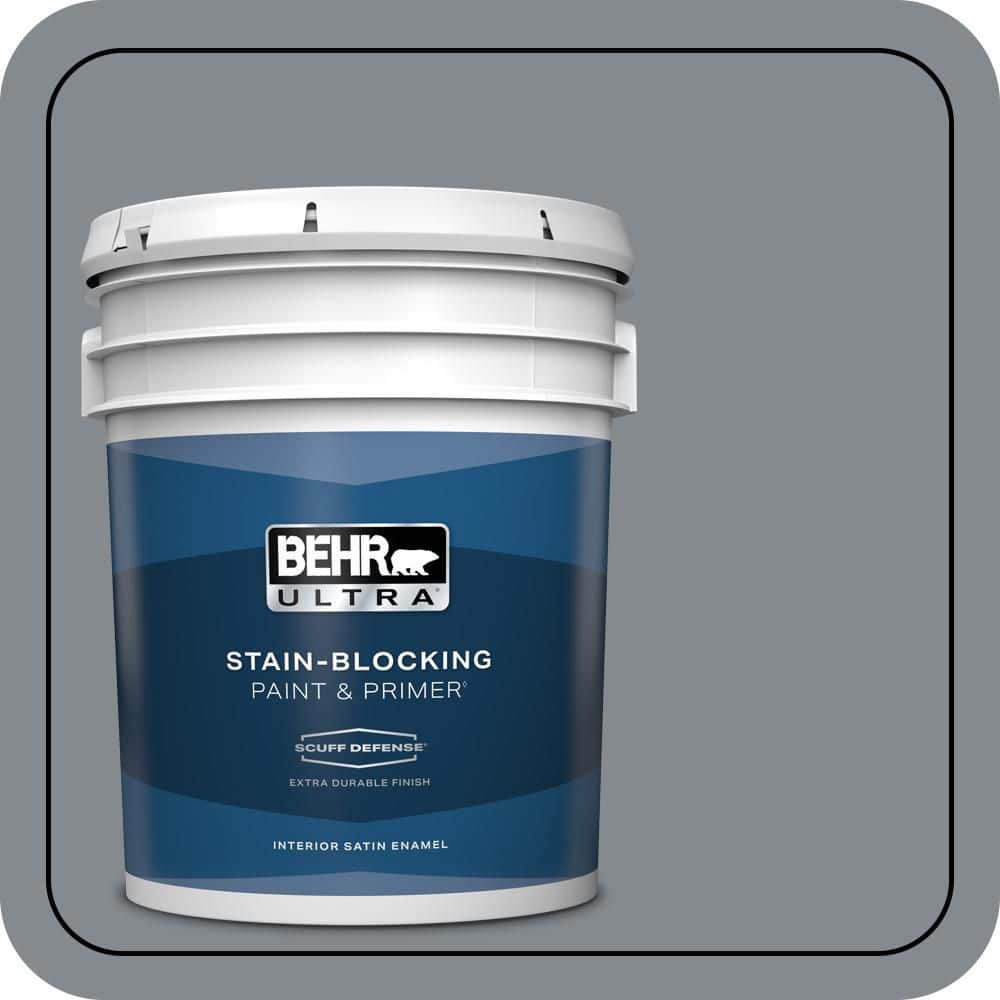 BEHR ULTRA 5 gal. #PPU26-21 Overcast Extra Durable Satin Enamel Interior Paint & Primer