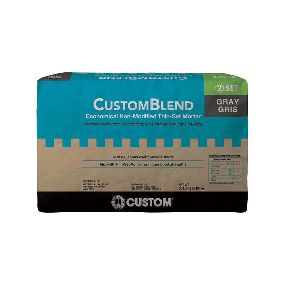 Custom Building Products CustomBlend 50 lb. Gray Economical Non-Modified Thinset Mortar (2)