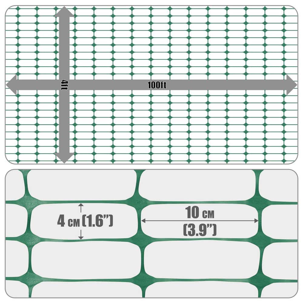Fencer Wire 4 ft. Outdoor Safety Fence, Plastic Fencing Roll for Construction Fencing Pet Fencing and Event Fencing (4)