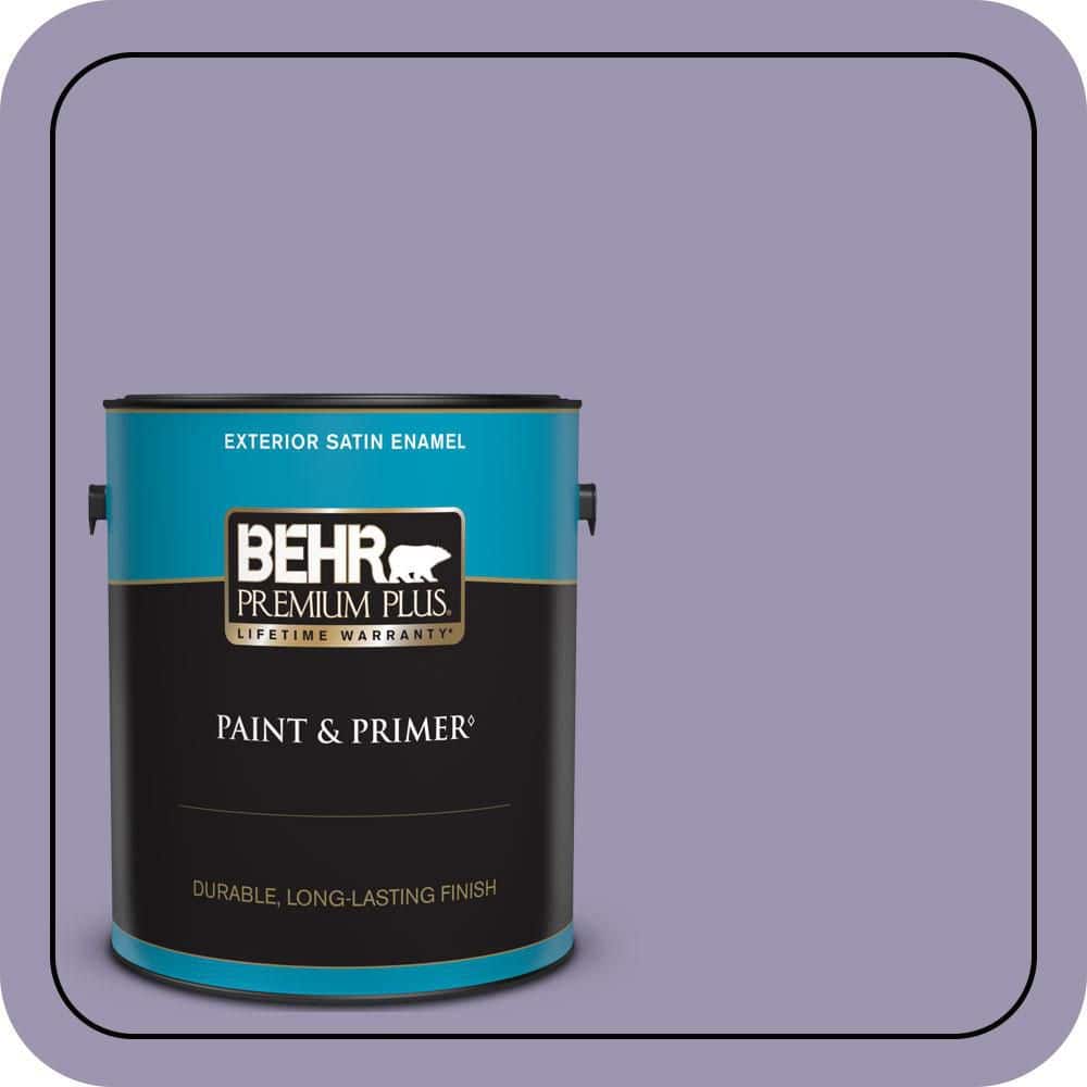 BEHR PREMIUM PLUS 1 gal. #S570-4 Night Music Satin Enamel Exterior Paint & Primer