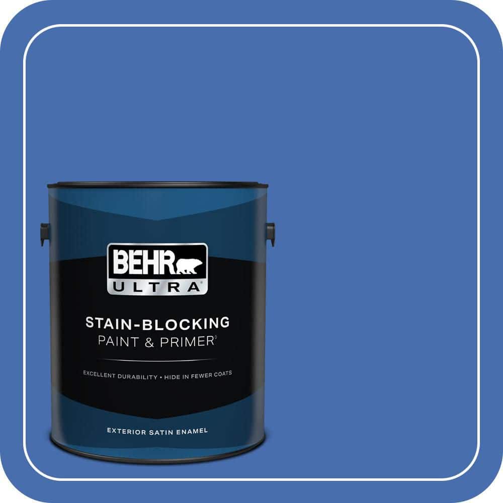 BEHR ULTRA 1 gal. #PPU15-05 New Age Blue Satin Enamel Exterior Paint & Primer