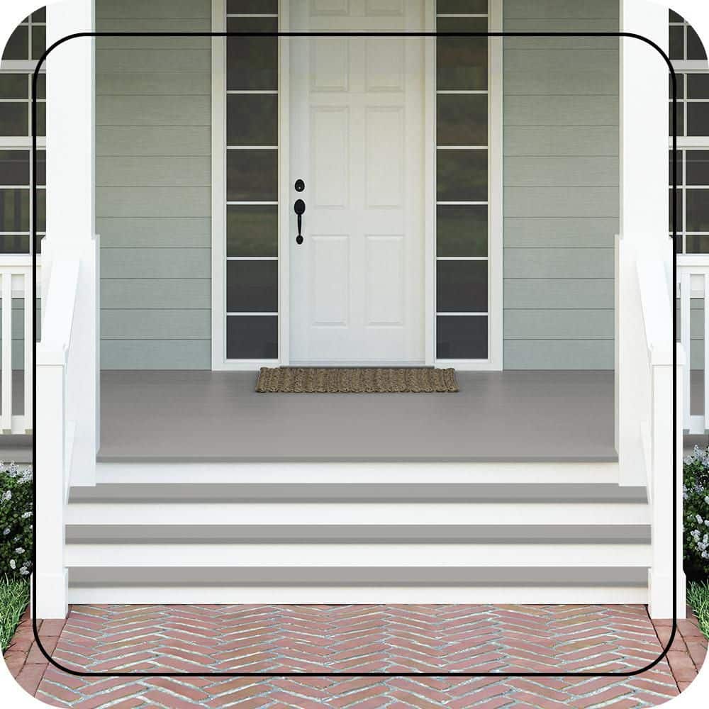 BEHR PREMIUM 5 gal. #PFC-68 Silver Gray Textured Low-Lustre Enamel Interior/Exterior Porch and Patio Anti-Slip Floor Paint (2)