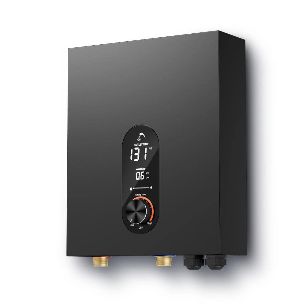 FUFU&GAGA 18KW Tankless Electric Water Heater, 240V Instant Hot Water Heater in Gunmetal Gray with LED Display, Safety Protection (2)