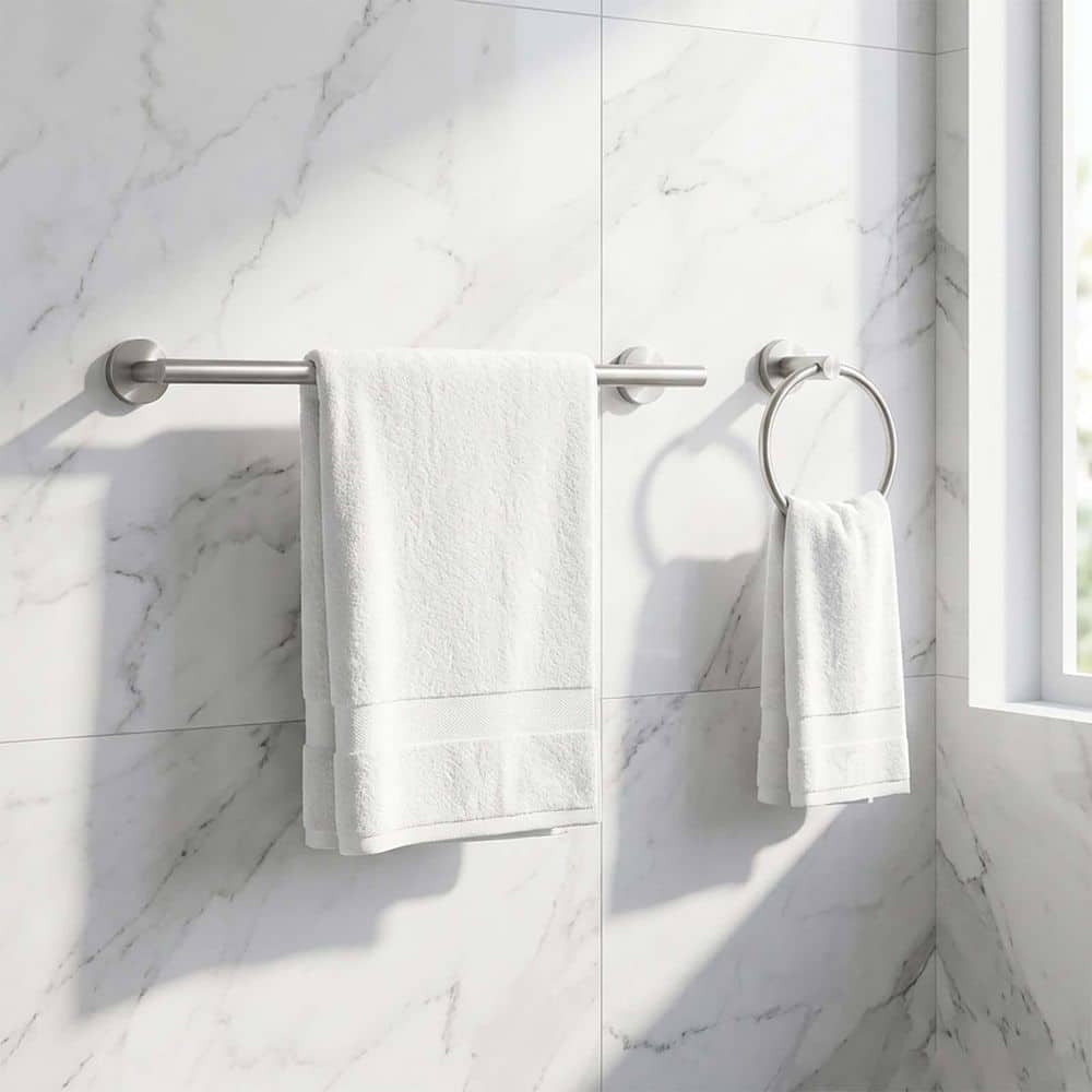 BYH build your home 5-Piece Wall Mount Stainless Steel Bathroom Towel Rack Set (3)