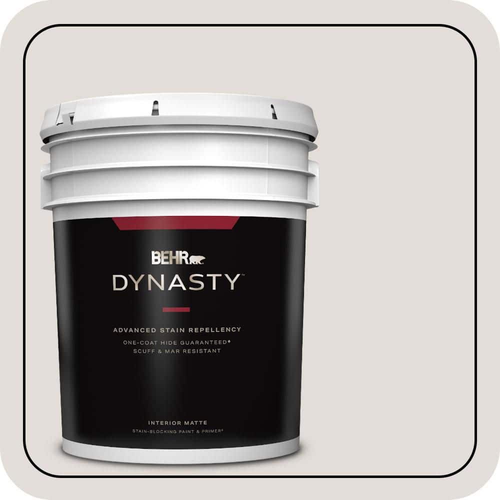 BEHR DYNASTY 5 gal. #MQ3-33 Creme De La Creme One-Coat Hide Matte Interior Stain-Blocking Paint & Primer
