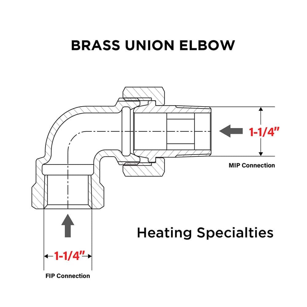 PLUMBFLEX 1-1/4 in. Brass IPS Threaded Union Elbow, Includes Nut and Tailpiece (3)