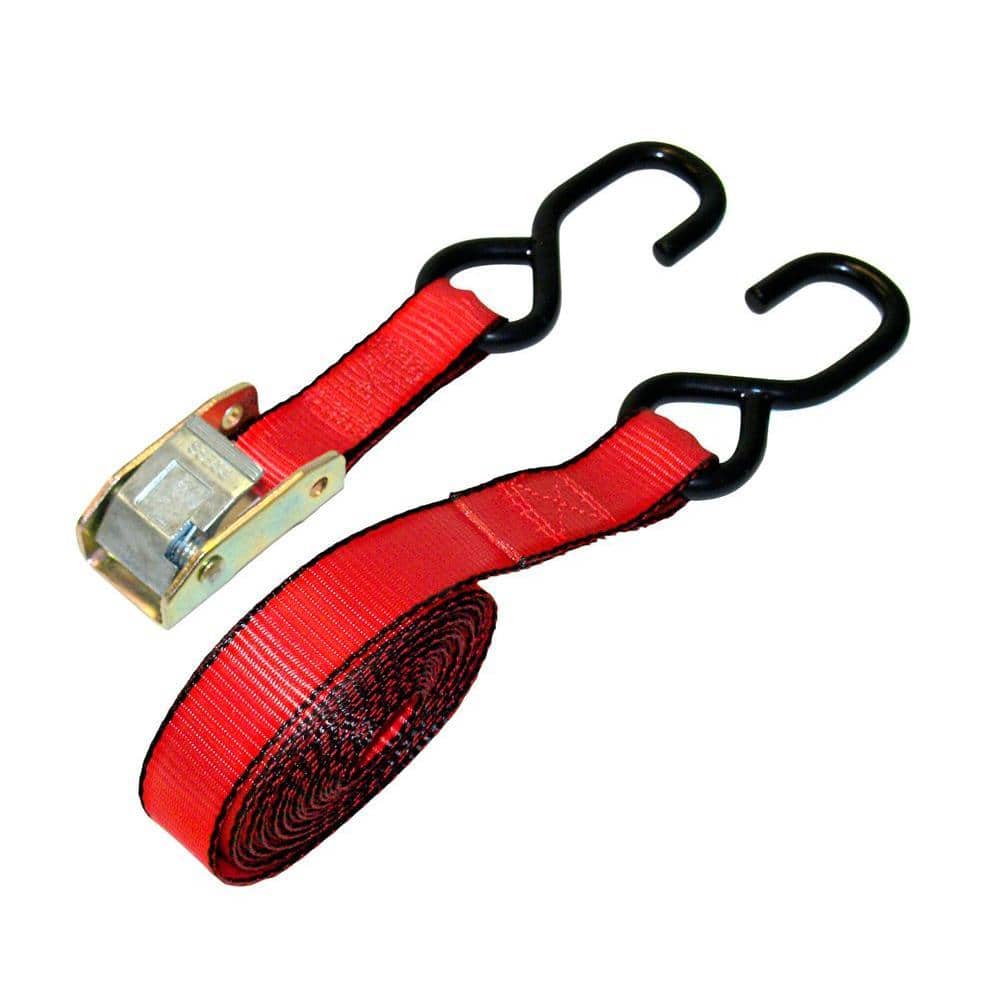 EVEREST Ready Pack 1 in. x 15 ft. Red Cam Buckle 1500 lbs./S-Hook (12 per Box) (2)