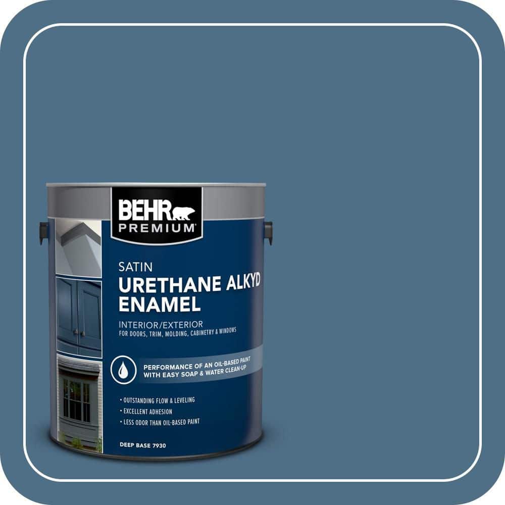 BEHR PREMIUM 1 gal. #S500-6 Shipyard Urethane Alkyd Satin Enamel Interior/Exterior Paint (1)