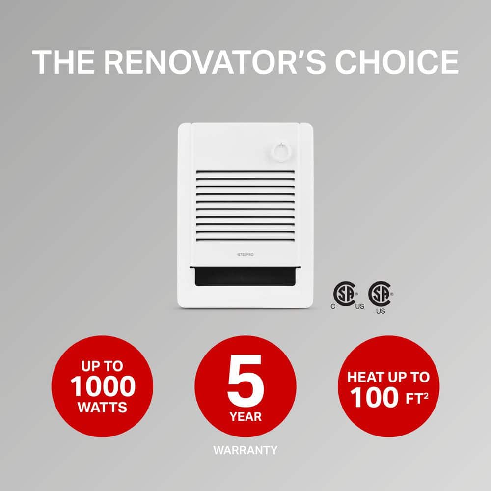 Stelpro 240-Volt 1000-Watt Electric Wall Fan Heater with Built-In Mechanical Thermostat (3)