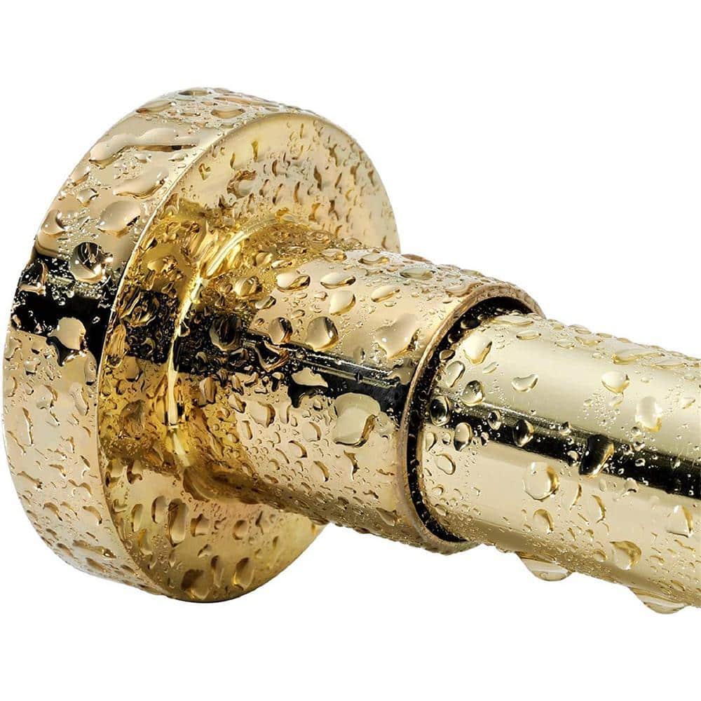 Dyiom Spring Tension Curtain Rod 43-73 In., Rust-Resistance and Non-Slip Shower Curtain Rod for Bathroom, Gold