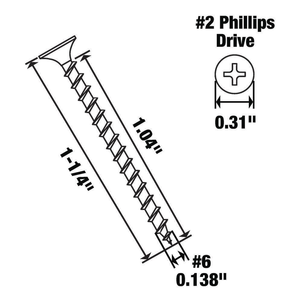 Everbilt #6 x 1-1/4 2.65 mm Coarse Thread Phillips Bugle Head Phosphate Drywall Screw Pallet ( Boxes) (3)