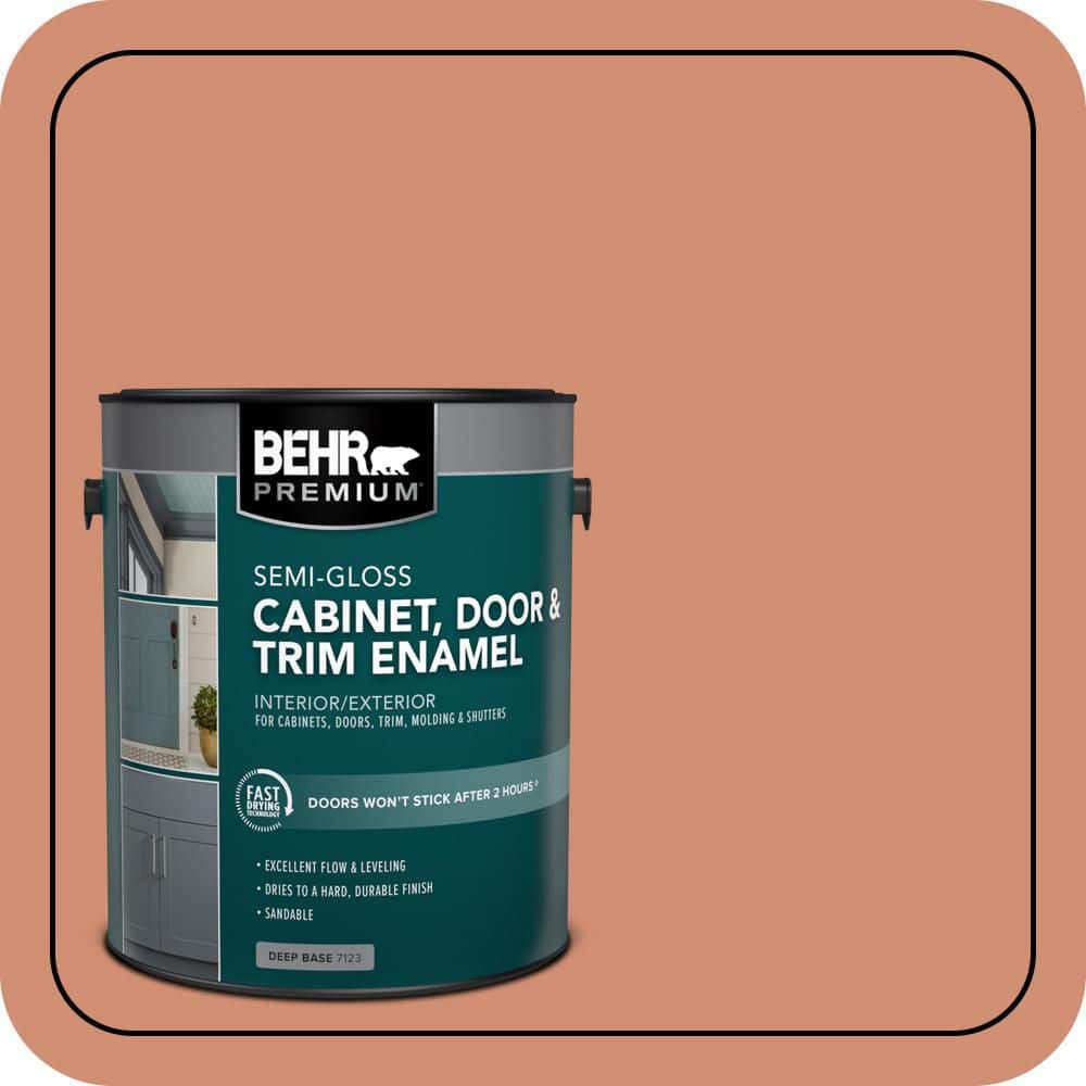 BEHR PREMIUM 1 gal. #M200-5 Terra Cotta Clay Semi-Gloss Enamel Interior/Exterior Cabinet, Door & Trim Paint