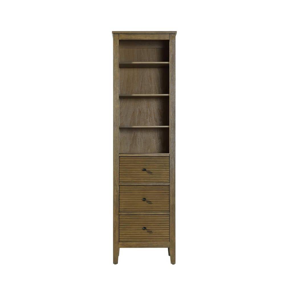 TIMELESS HOME 20 in. W x 18 in. D x 72 in. H Brown Freestanding Linen Cabinet (1)