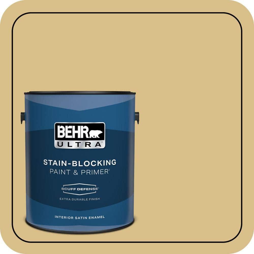 BEHR ULTRA 1 gal. #MQ2-18 Honey Tea Extra Durable Satin Enamel Interior Paint & Primer