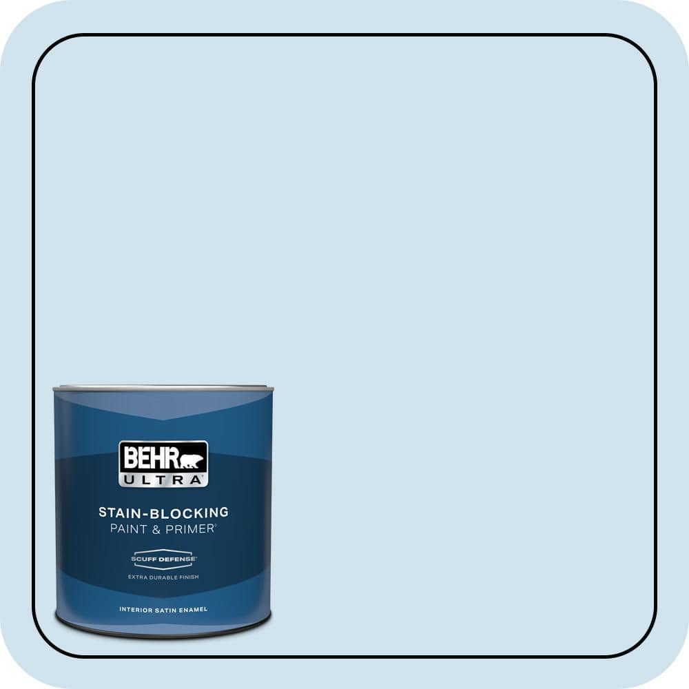 BEHR ULTRA 1 qt. #M520-1A Soft Cloud Extra Durable Satin Enamel Interior Paint & Primer