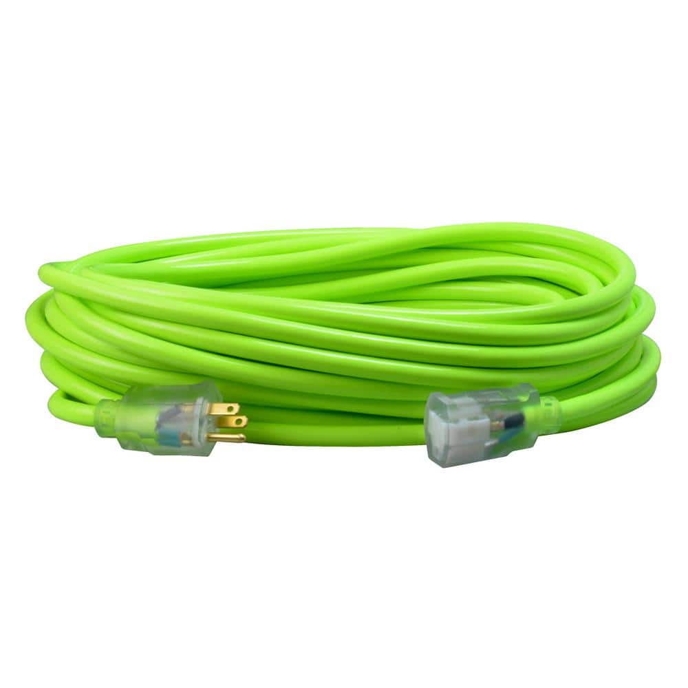 Southwire 25 ft. 12/3 SJTW Hi-Visibility Outdoor Heavy-Duty Extension Cord with Power Light Plug (1)