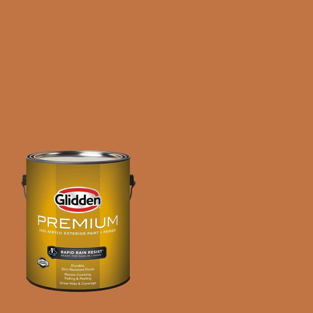 Glidden Premium 1 gal. PPG1200-6 Ginger Root Semi-Gloss Exterior Latex Paint