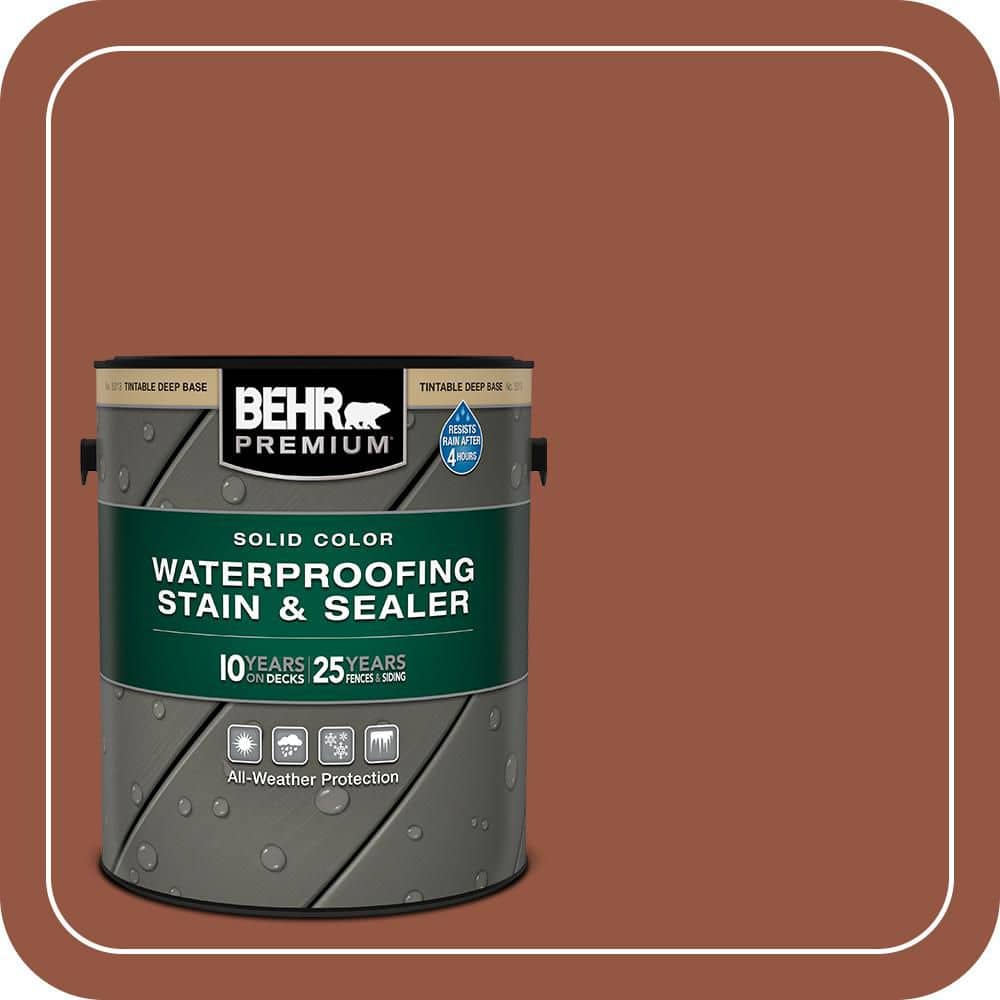 BEHR PREMIUM 1 gal. #SC-130 California Rustic Solid Color Waterproofing Exterior Wood Stain and Sealer