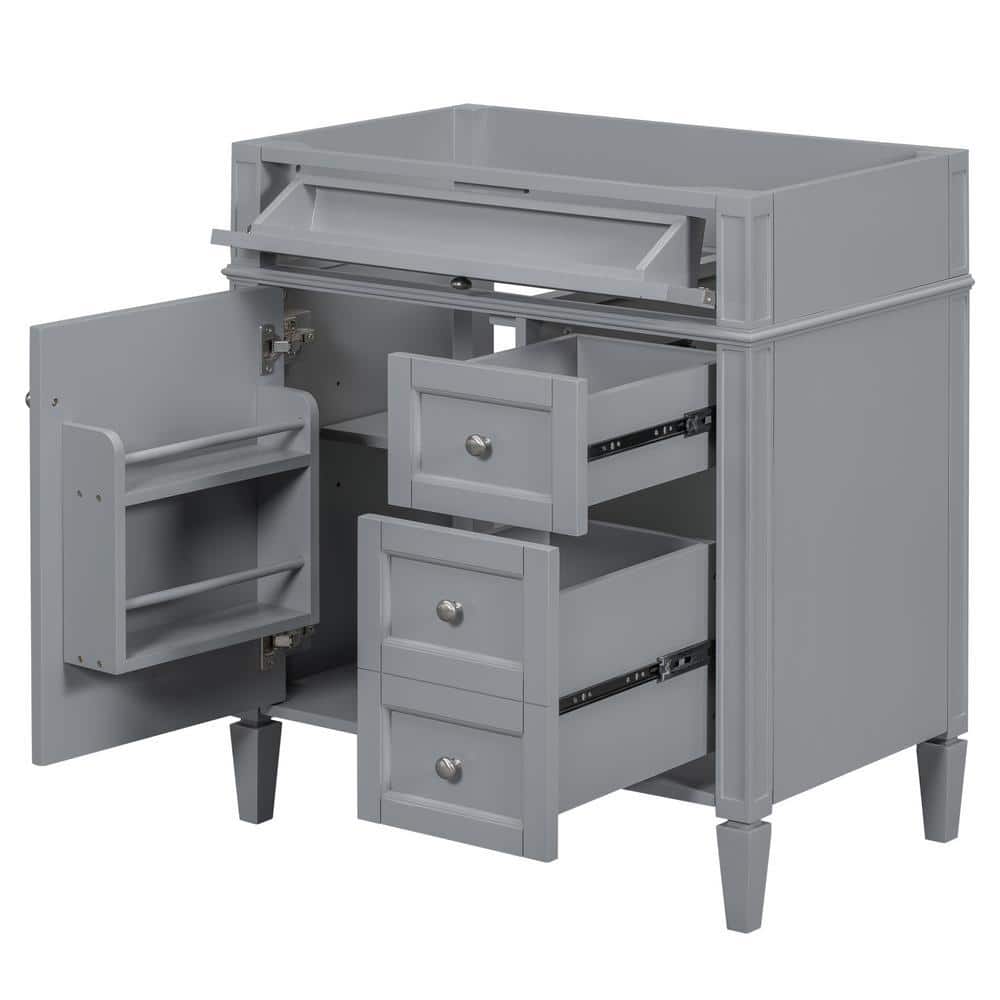 Nestfair 3 in. W. 17.87 in. D 33 in. H Bath Vanity Cabinet without Top with a Tip-out Drawer and 2 Drawers