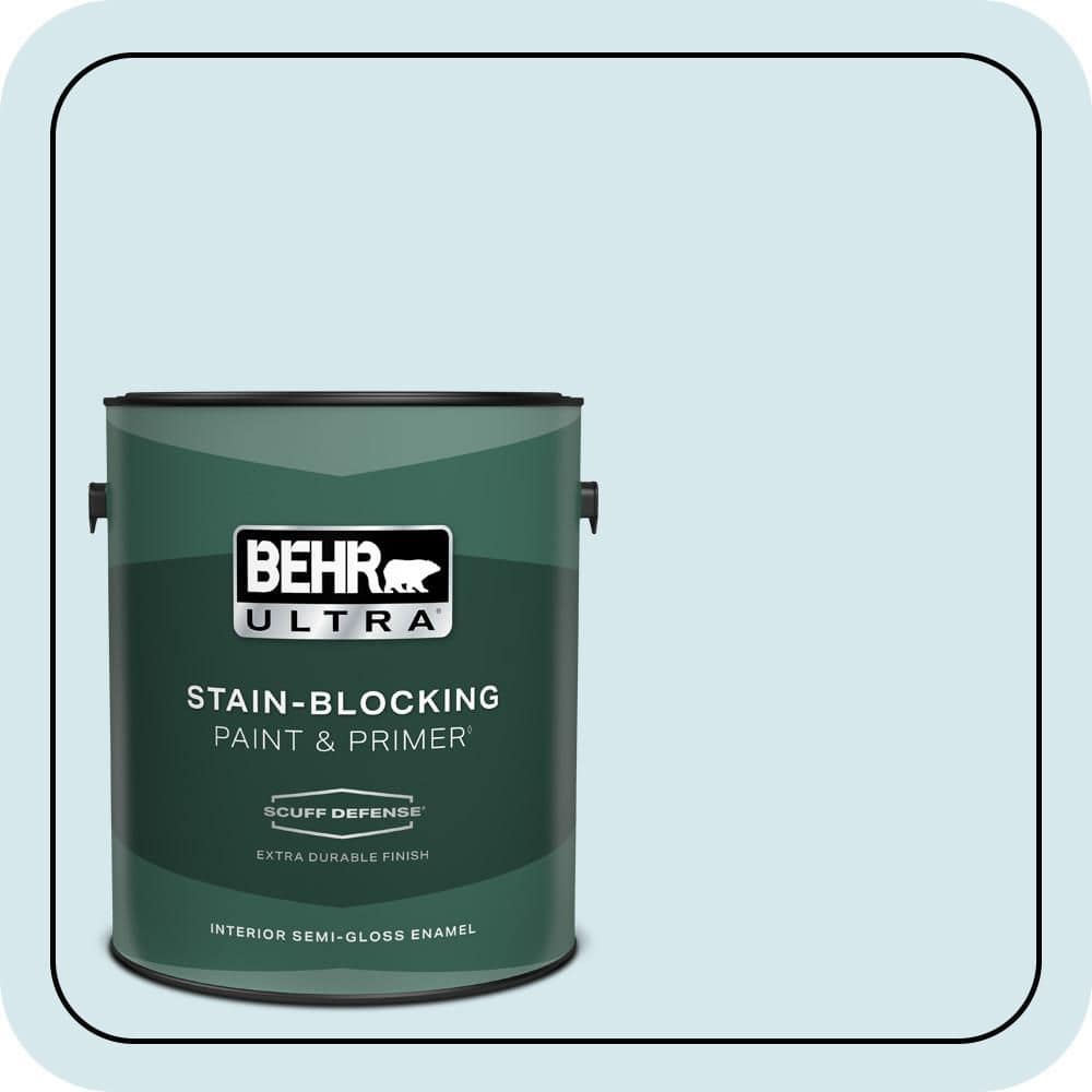 BEHR ULTRA 1 gal. #S490-1 Permafrost Extra Durable Semi-Gloss Enamel Interior Paint & Primer