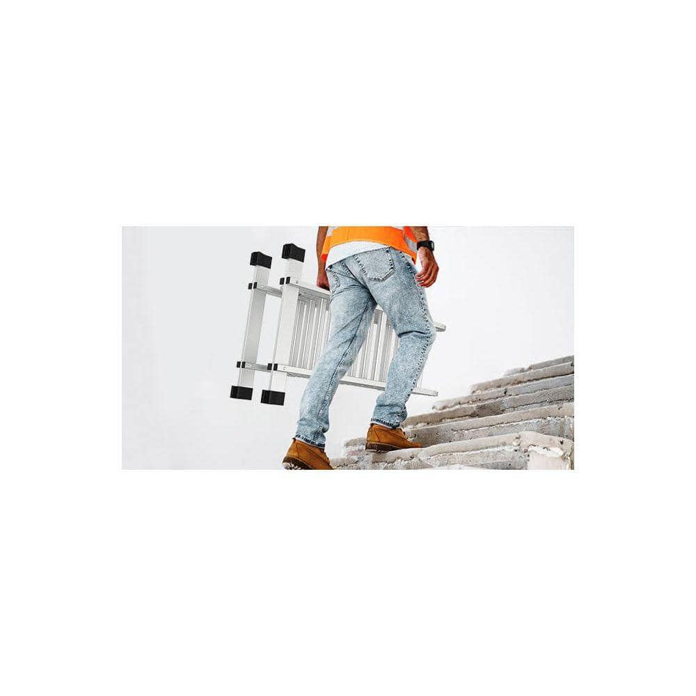 KIWDZFU 12.5 ft. Aluminum Multi-Purpose Folding Ladder 7-in-1 Heavy Duty Combination EN131 330 lbs. 3 Section Extension Ladder (3)