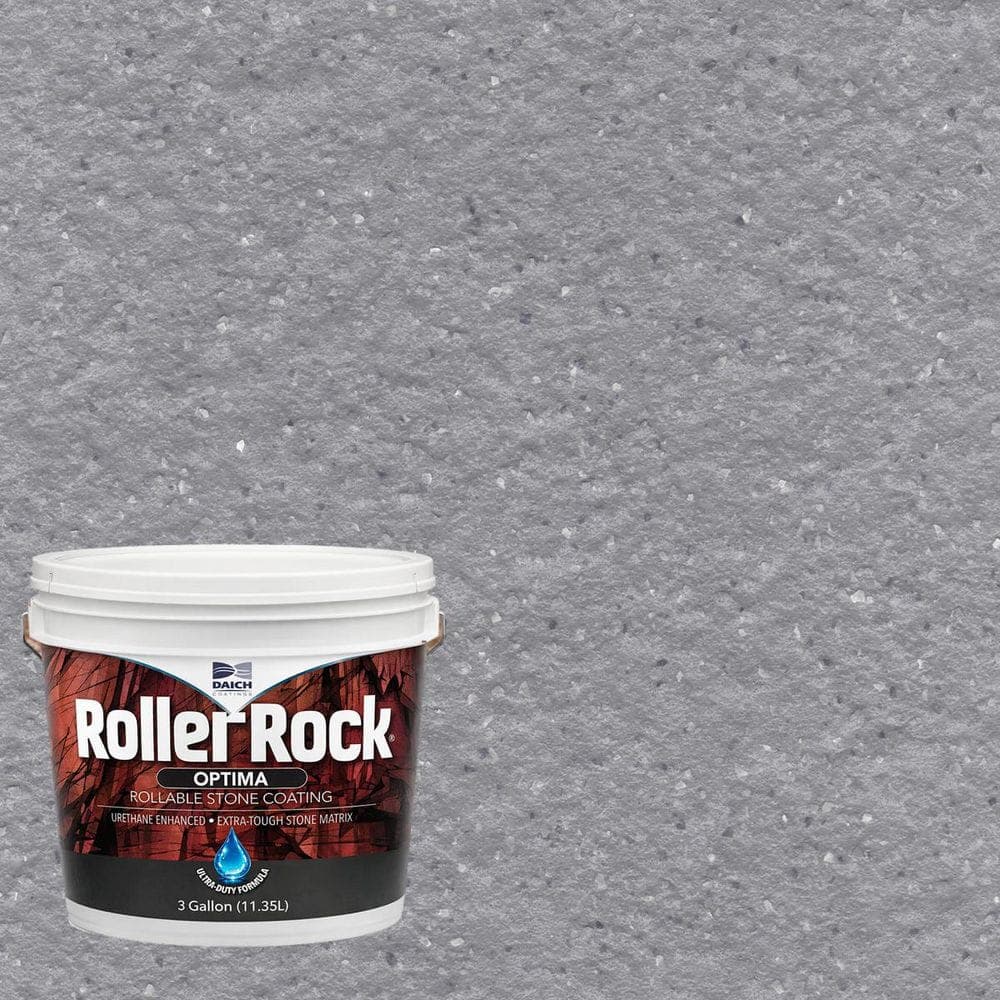 DAICH Roller rock OPTIMA 3 Gal. Cool Slate Satin Self-Priming Concrete Interior/Exterior Porch & Floor Paint (1)