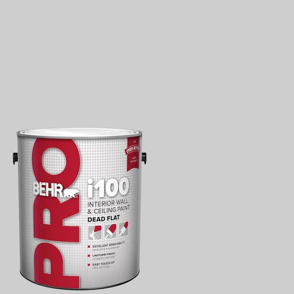 BEHR PRO 1 gal. #770E-2 Silver Screen color Dead Flat Interior Paint (2)