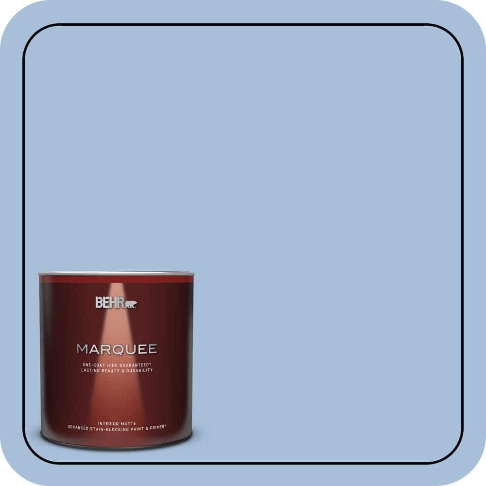 BEHR MARQUEE 1 qt. #580D-4 Skysail Blue Matte Interior Paint & Primer
