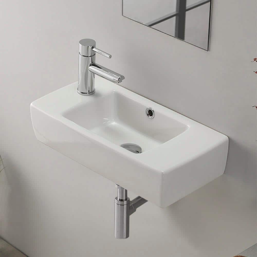 Nameeks City Wall Mounted Bathroom Sink in White (2)