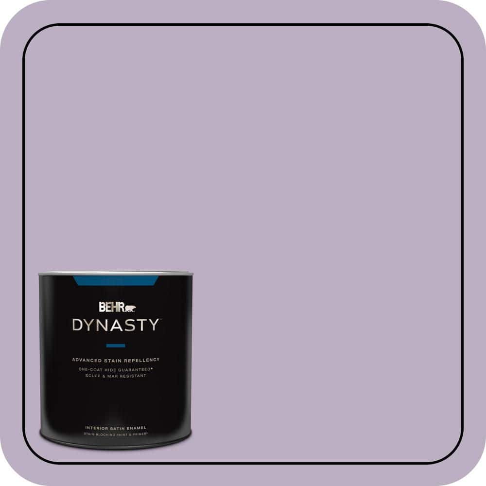 BEHR DYNASTY 1 qt. #S100-3 Courtly Purple One-Coat Hide Satin Enamel Interior Stain-Blocking Paint & Primer