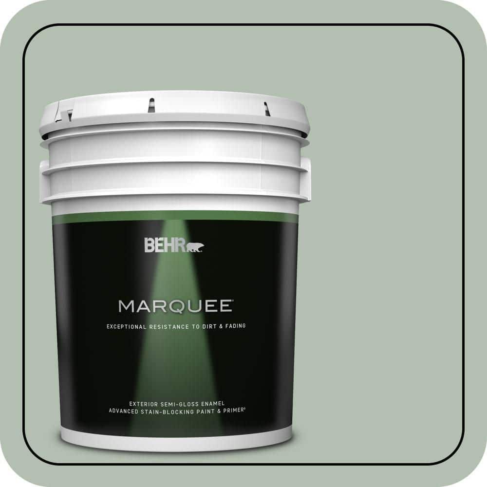 BEHR MARQUEE 5 gal. #N400-3 Flagstaff Green Semi-Gloss Enamel Exterior Paint & Primer