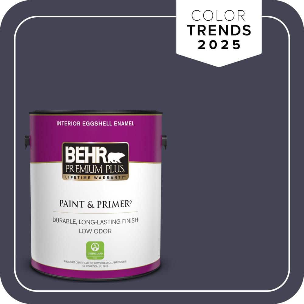 BEHR PREMIUM PLUS 1 gal. #PPU15-19 Black Sapphire Eggshell Enamel Low Odor Interior Paint & Primer