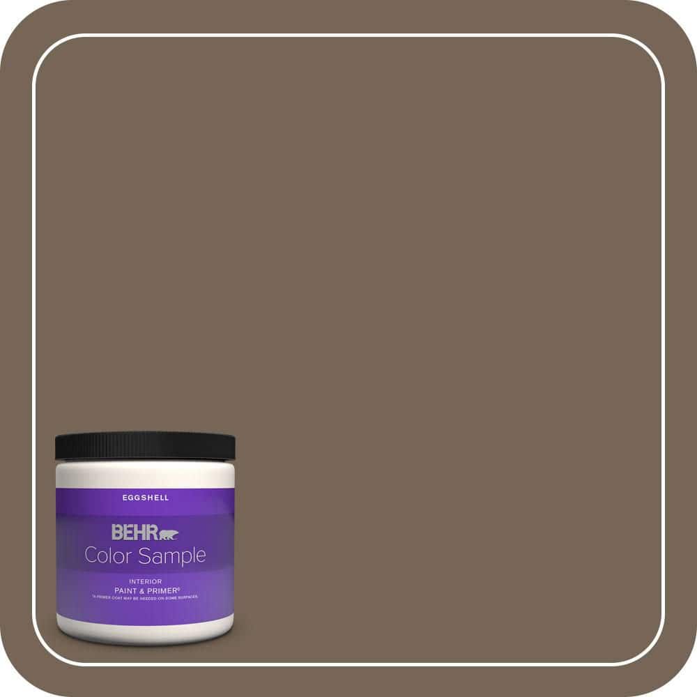BEHR PREMIUM PLUS 8 oz. #N220-6 Landmark Brown Eggshell Enamel Interior Paint & Primer Color Sample