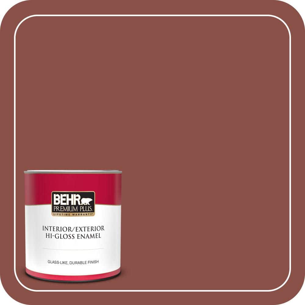 BEHR PREMIUM PLUS 1 qt. #S150-6 Spiced Berry Hi-Gloss Enamel Interior/Exterior Paint & Primer (1)