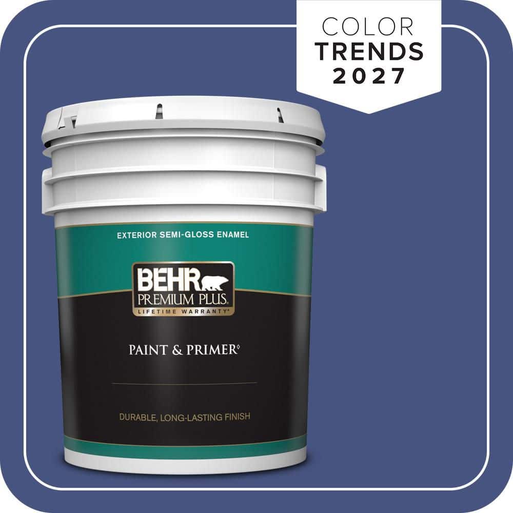 BEHR PREMIUM PLUS 5 gal. #PPU15-02 Mozart Semi-Gloss Enamel Exterior Paint & Primer
