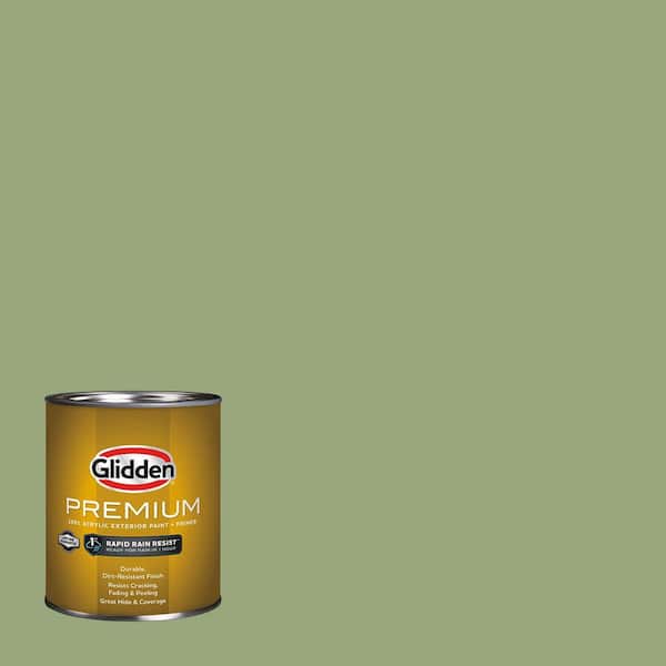 Glidden Premium 1 qt. PPG1121-5 Guacamole Flat Exterior Latex Paint (2)