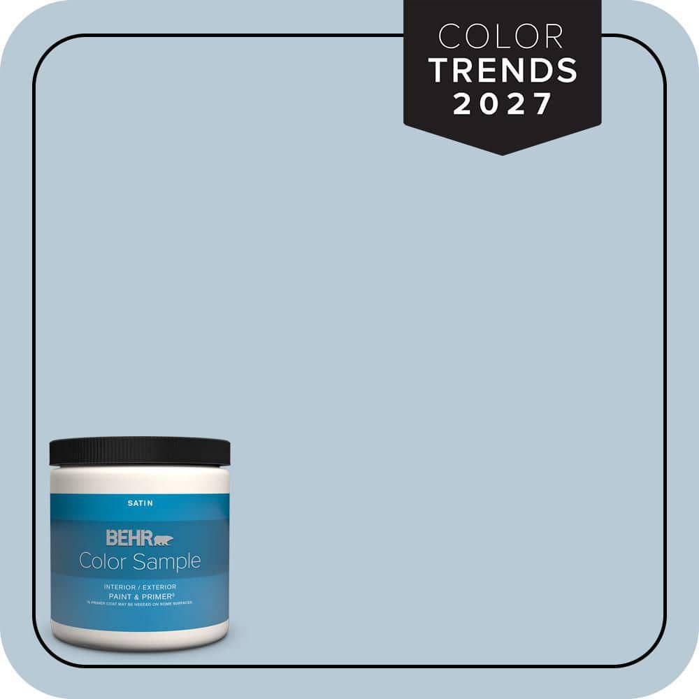 BEHR PREMIUM PLUS 8 oz. #PPU14-15 Denim Light Satin Enamel Interior/Exterior Paint & Primer Color Sample