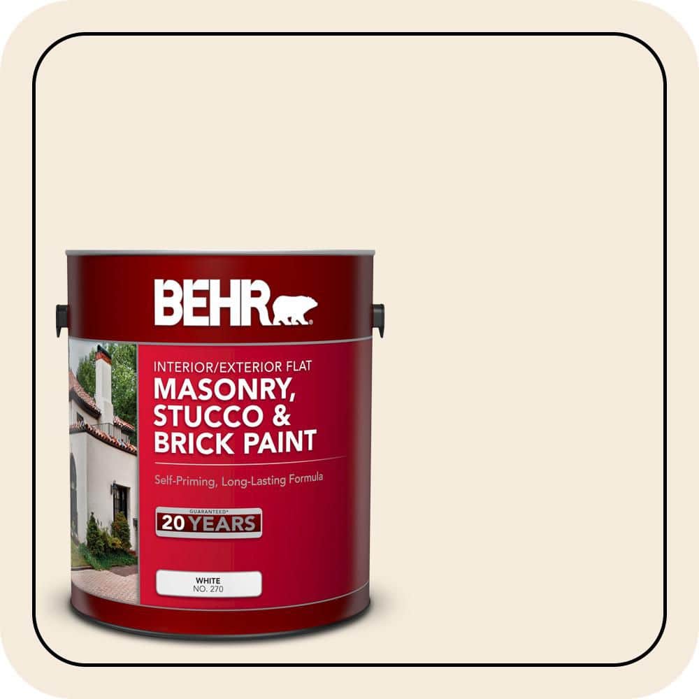 BEHR 1 gal. #PPU5-10 Heavy Cream Flat Interior/Exterior Masonry, Stucco and Brick Paint (1)