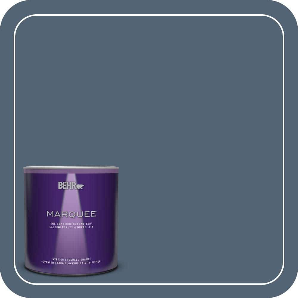 BEHR MARQUEE 1 qt. #T17-17 Midnight Show Eggshell Enamel Interior Paint & Primer