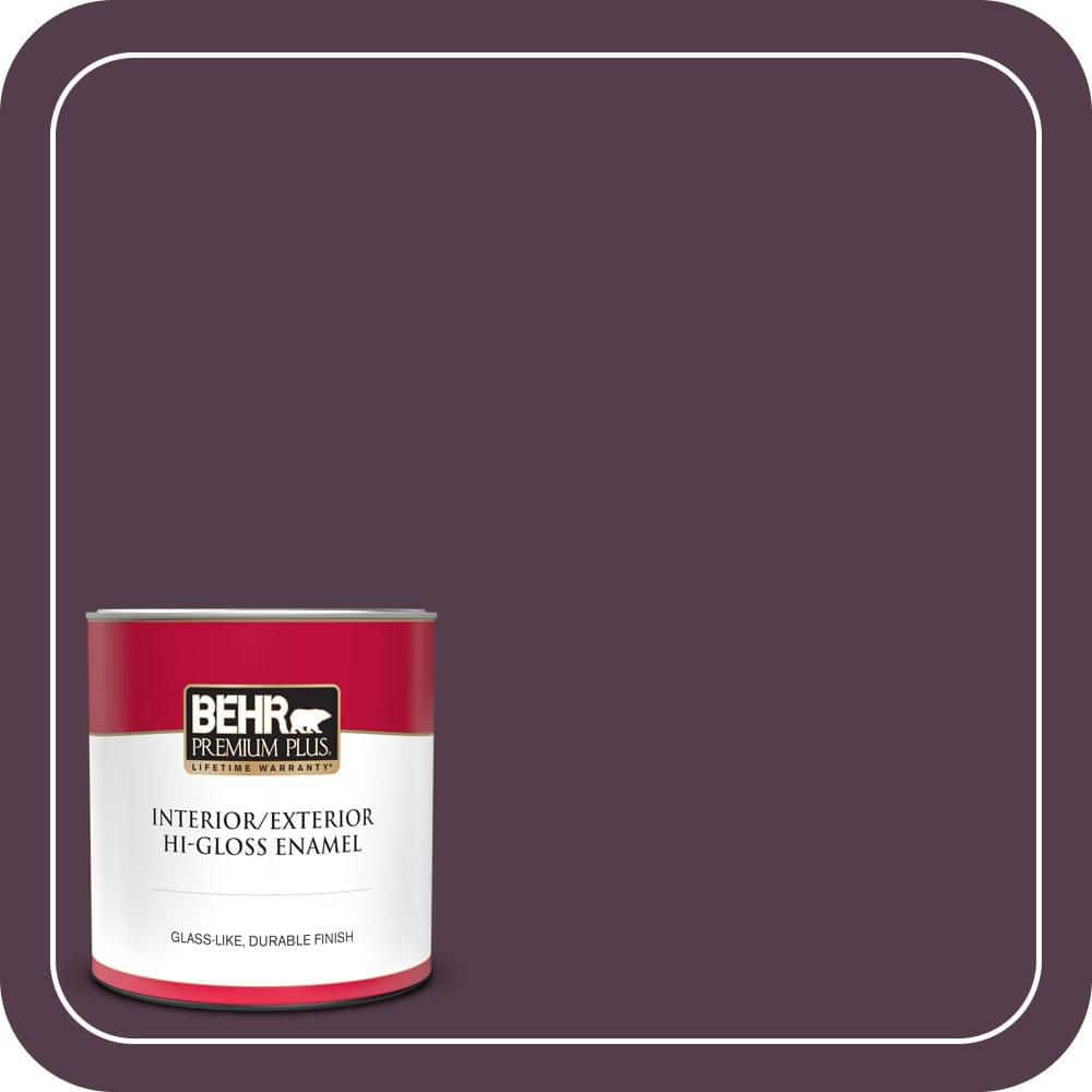 BEHR PREMIUM PLUS 1 qt. #T15-4 Your Majesty Hi-Gloss Enamel Interior/Exterior Paint & Primer (1)