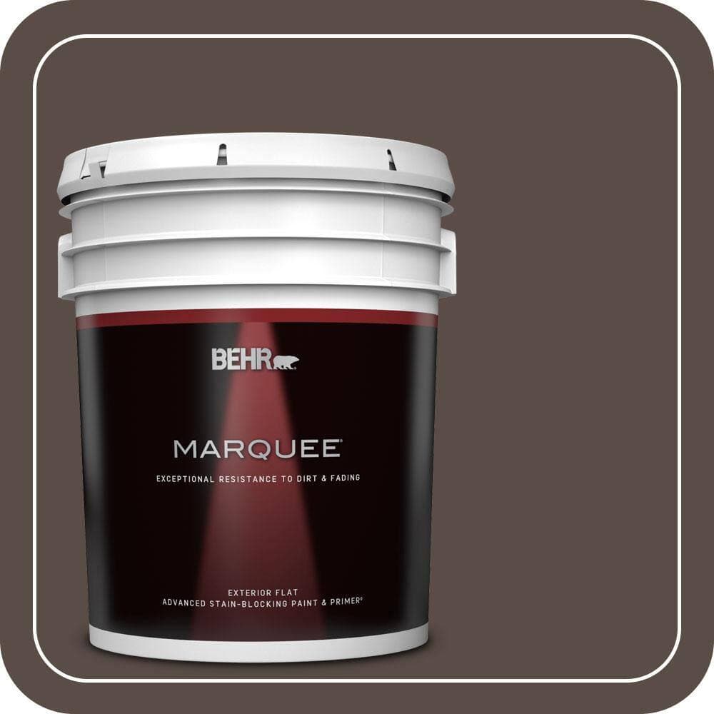 BEHR MARQUEE 5 gal. #PPU5-19 Dark Truffle Flat Exterior Paint & Primer