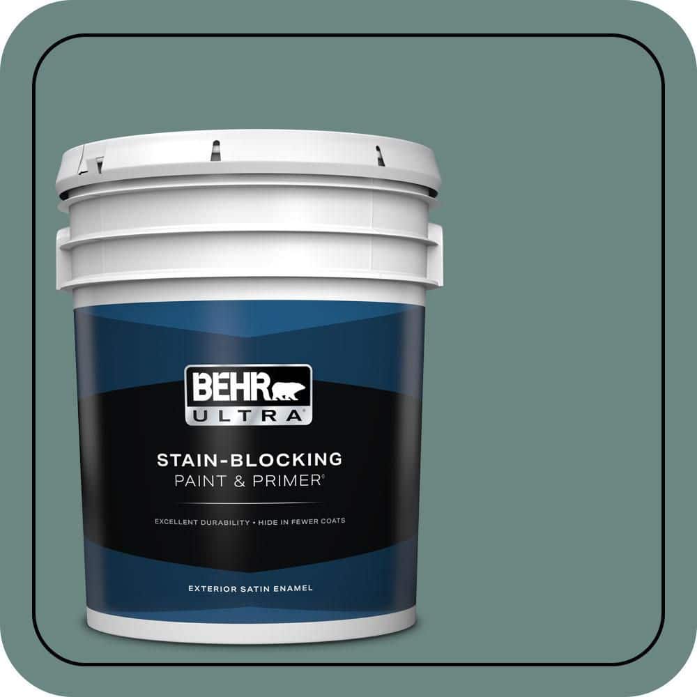 BEHR ULTRA 5 gal. #480F-5 Marsh Creek Satin Enamel Exterior Paint & Primer