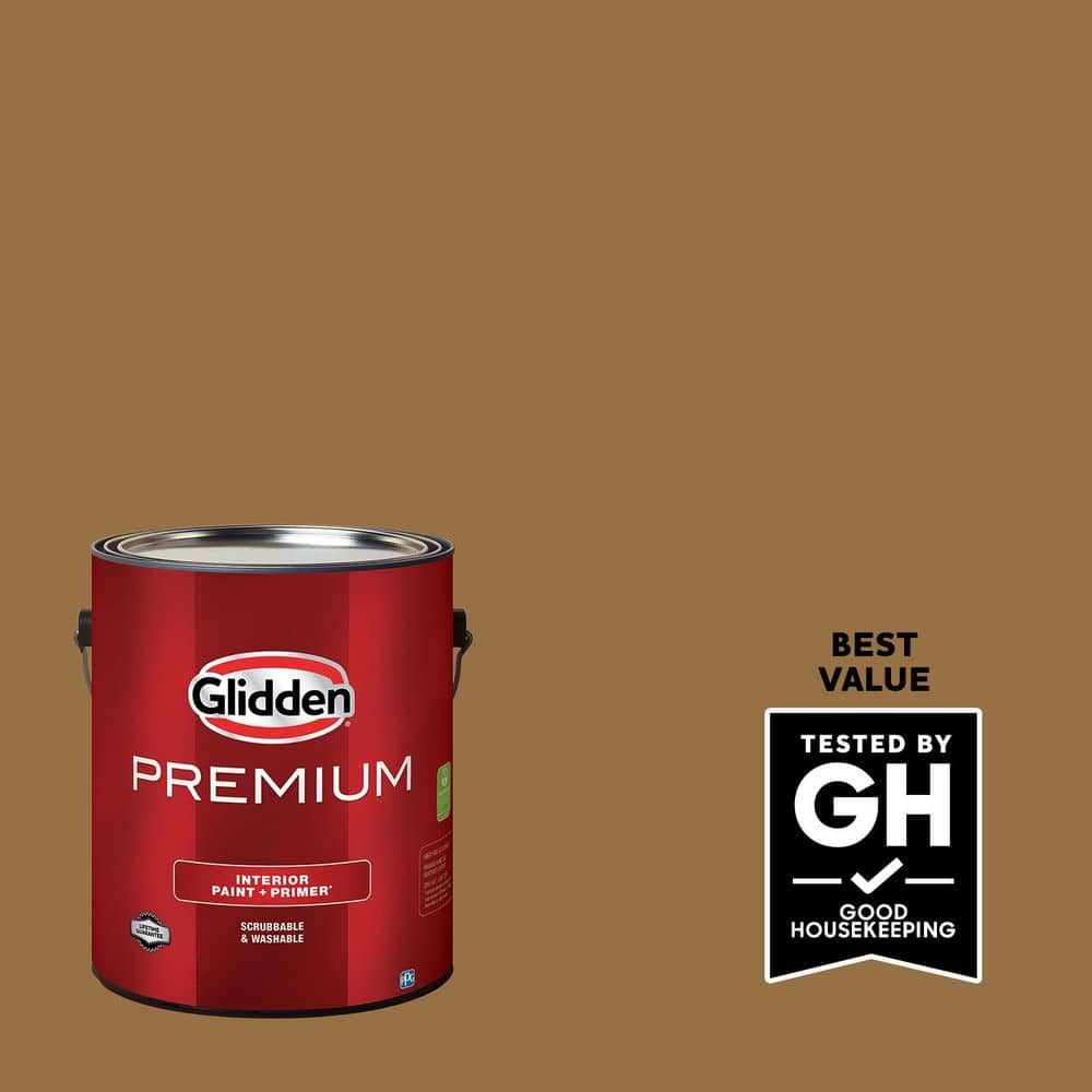 Glidden Premium 1 gal. PPG1087-7 Chewy Caramel Eggshell Interior Paint (1)