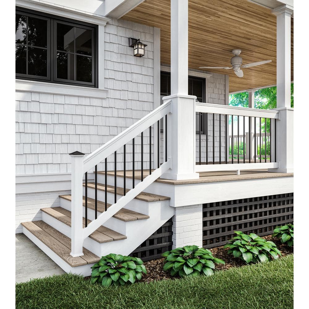 Veranda 4 ft. x 8 ft. Black Square Privacy Framed Vinyl Lattice Panel (3)